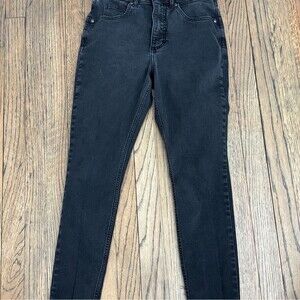 Lee Short Straight Leg Jeans in Black Denim - Size 8 Short